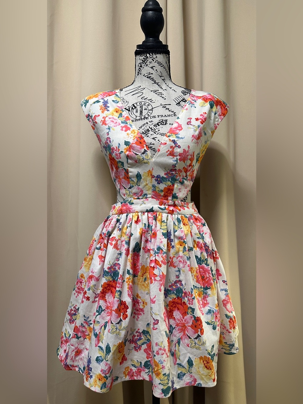 NWT Mustard Seed Floral Cutout Fit & Flare Mini Dress S